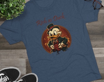 Disney World humorous T-shirt - Funny Disney World Shirt- Funny Disney Gift T-shirt Gift - Rich as Duck - Unisex Tri-Blend Crew Tee
