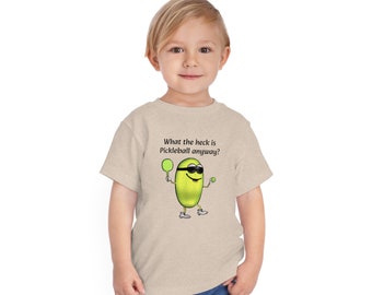 Kids Pickleball Toddler Short Sleeve Tee -Funny Pickleball T-shirt gift - What the heck is Pickleball tee