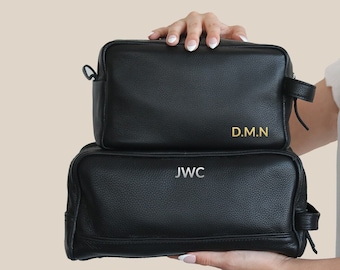 Leather Toiletry Bag Personalized Groomsmen Gifts Leather Dopp Kit Personalized Gift For Him Mens Dopp Kit For Men Fathers Day Gift