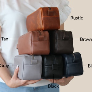 Large Personalized Leather Toiletry Bag For Men, Anniversary Gift For Men, Leather Toiletry Bag Gift For Birthday, Valentines Day Gifts bild 6