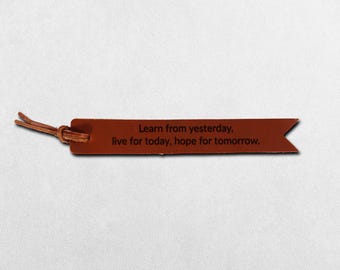 Personalized Leather Bookmark, Handmade Gift for Book Lovers