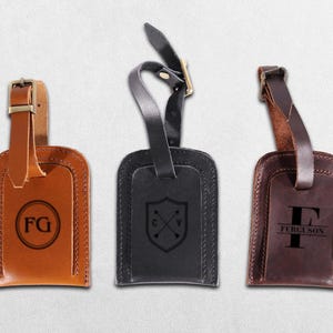 Personalized Leather Luggage Tag - Custom Travel Tag for Bags & Backpacks- Stylish Custom Bag Tags - Unique Luggage Tags for Your Adventures