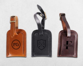 Personalized Leather Luggage Tag – Custom Travel Bag Tag