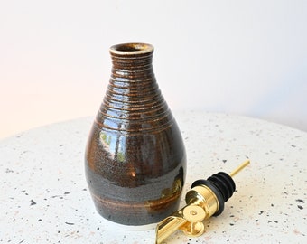 Sparkling Brown Medium Ceramic Oil Bottle, Oil Dispenser, Mother’s Day Gift, Housewarming Gift, Coconut Oil, Home Decor, Hair Care, Cruet