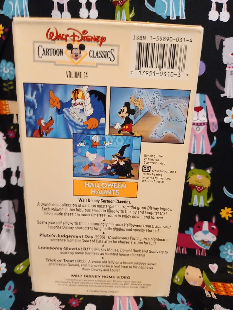 Walt Disney Cartoon Classics Volume 14: Halloween Haunts VHS - Etsy