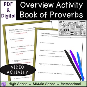 Book of Proverbs Bible Overview Summary Activity