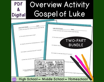 Summary of the Gospel of Luke Bible Activity Worksheet