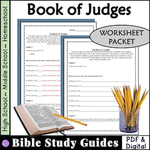 Book of Judges Bible Study Questions worksheet packet