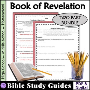 Revelation Bible Study Questions worksheet packet (2-Part)