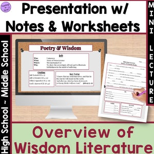 Wisdom Literature Bible Books Overview – Presentation w/worksheets