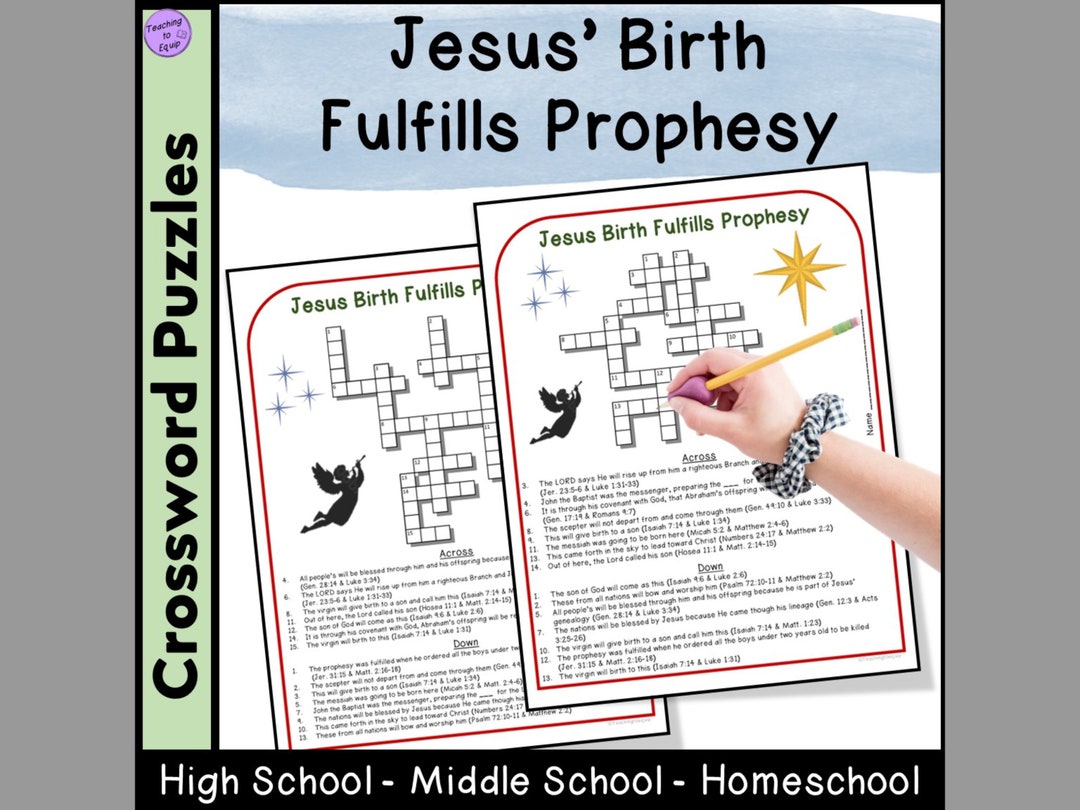Jesus Birth Fulfills Bible Prophesy Christmas Crossword Puzzle Activity Jesus Birth Fulfills Bible Prophesy Christmas Crossword Puzzle Activity
