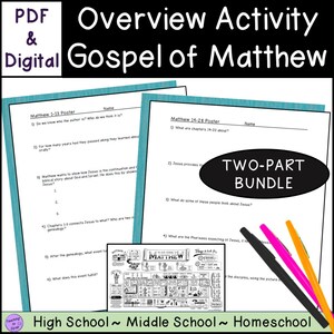 Summary of the Gospel of Matthew Bible Activity