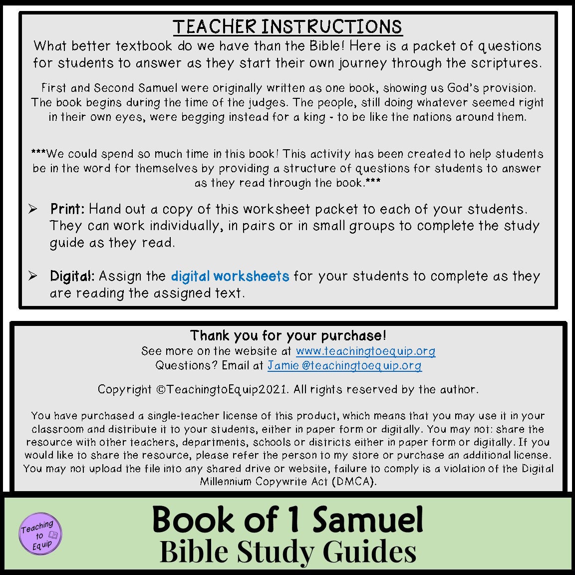 1 Samuel Bible Study Guide Worksheets - Etsy