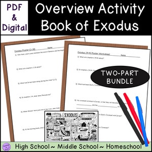 Exodus Bible book Summary (2-Part) Overview Activity Worksheets
