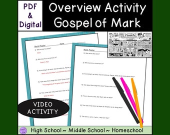 Summary of the Gospel of Mark Bible Activity Worksheets