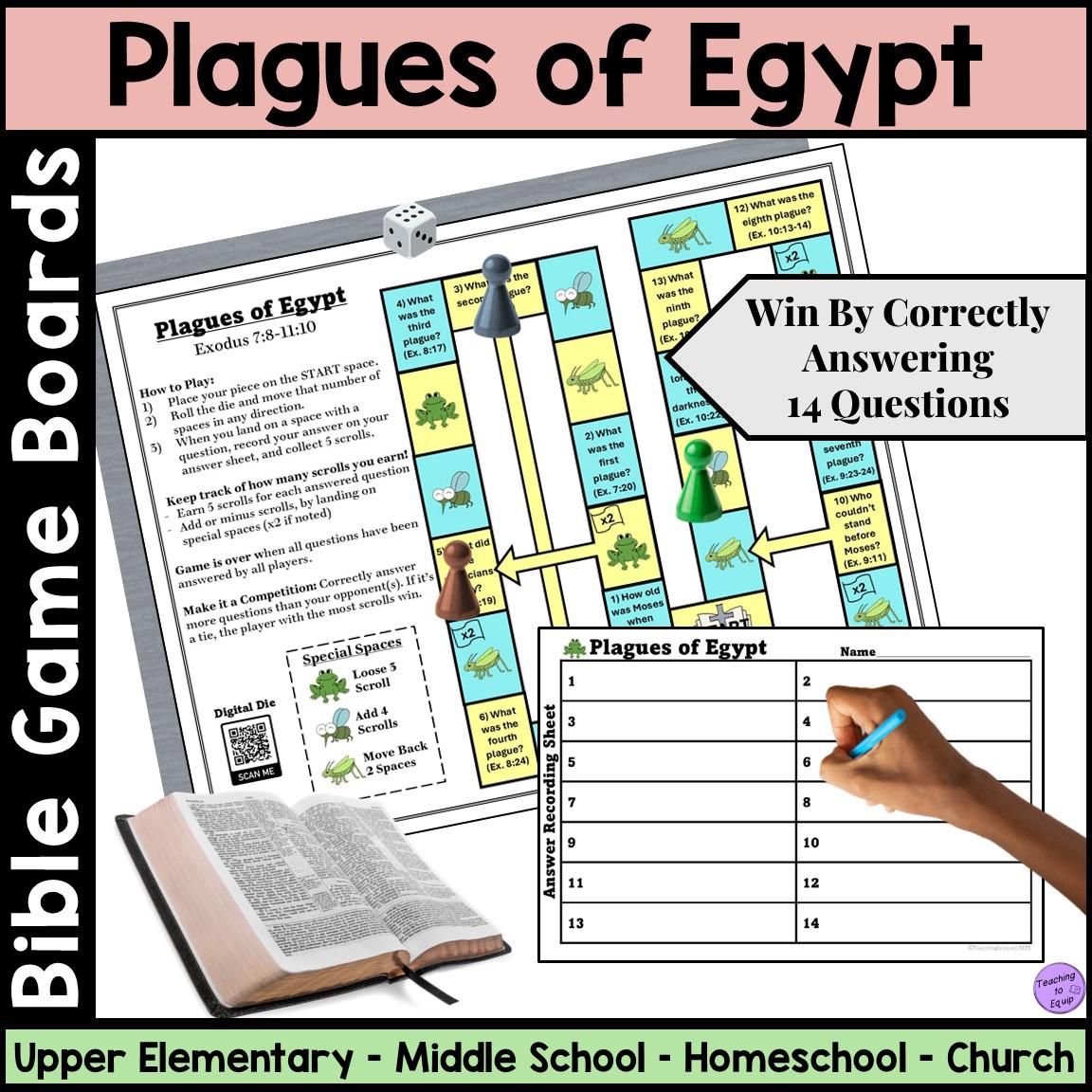 Bible Board Game: Moses and the Plagues of Egypt Story Lesson Activity ...