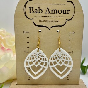 Handmade Geometric Tear Drop Acrylic Earrings - Modern and Versatile Design