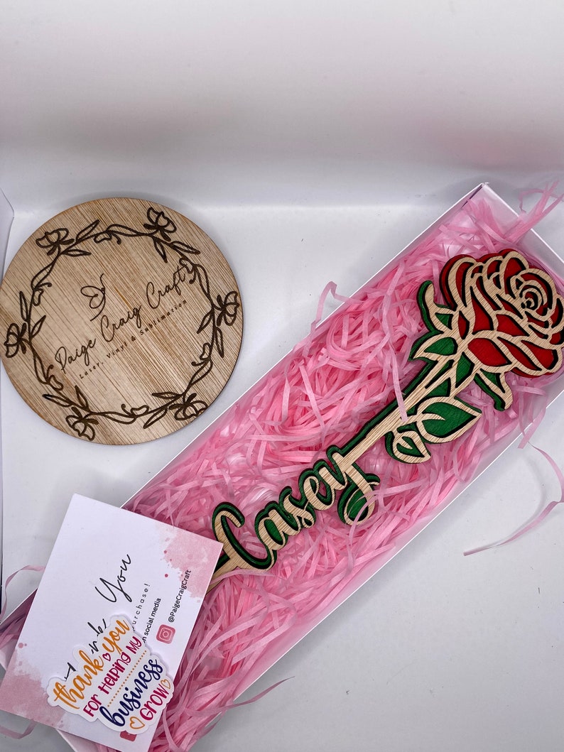 Personalised Laser Cut Wooden Rose, Gift for Valentines Day Etsy