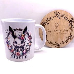 Personalisierte Goth Osterhase Becher, Goth, Alternativ, Name Becher, Ostern Geschenk Becher, Häschen Kaffeetasse, Geschenk für Ihn, Geschenk für Sie