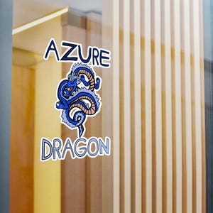 Azure Dragon Kiss-Cut Vinyl Decal Legendary Chinese Mythical Beast Sticker, Four Divine Beasts, Dragon Art, Asian Mythology, Laptop Decal