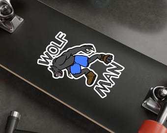 Vargman-klistermärken Varulväventyr Skog Måne Estetisk Vinyldekal