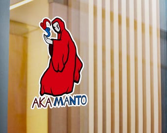 Aka Manto Stickers Japanese Red Cloak Spirit Yokai Urban Legend Folklore Vinyl Decal for Laptops Water Bottles