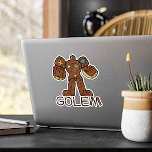 Golem Kiss-Cut Vinyl Decal Mythical Guardian Creature Sticker, Jewish Folklore Monster, Protective Mystical Art for Laptops & Journals