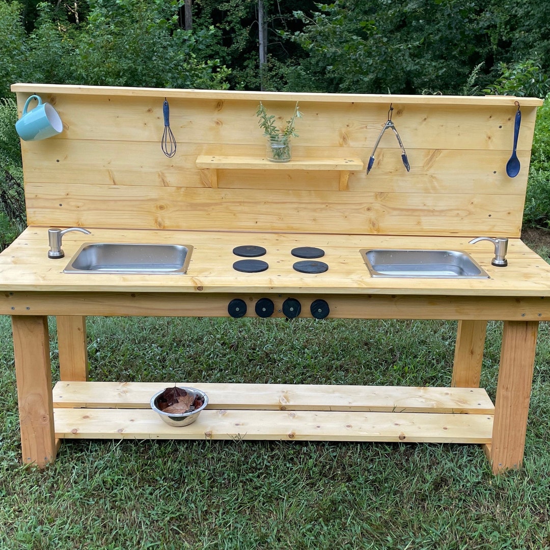 Childrens Mud Kitchen for Outdoor Nature Play, Functional Montessori ...