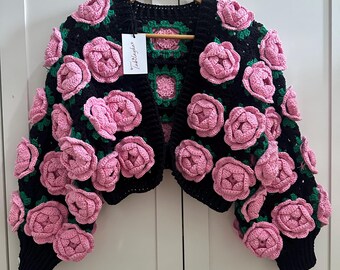 Tubilayka Floral Pattern Cardigan | Handmade Floral Pattern