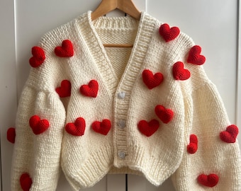★RONRON★ HEART CROCHET PATTERN FLEECE JACKET IVORY RR24DJK HEART CROCHET PATTERN FLEECE JACKET IVORY - RONRON 론론