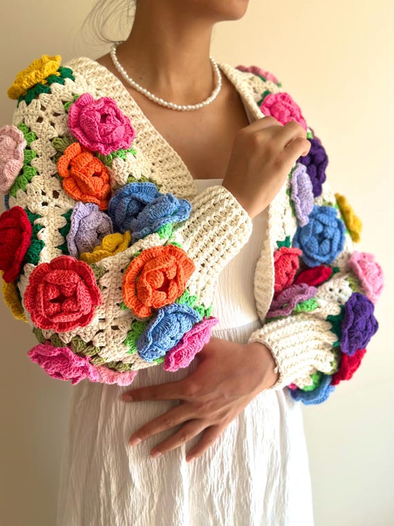 Colorful Rose Garden Long Jacket