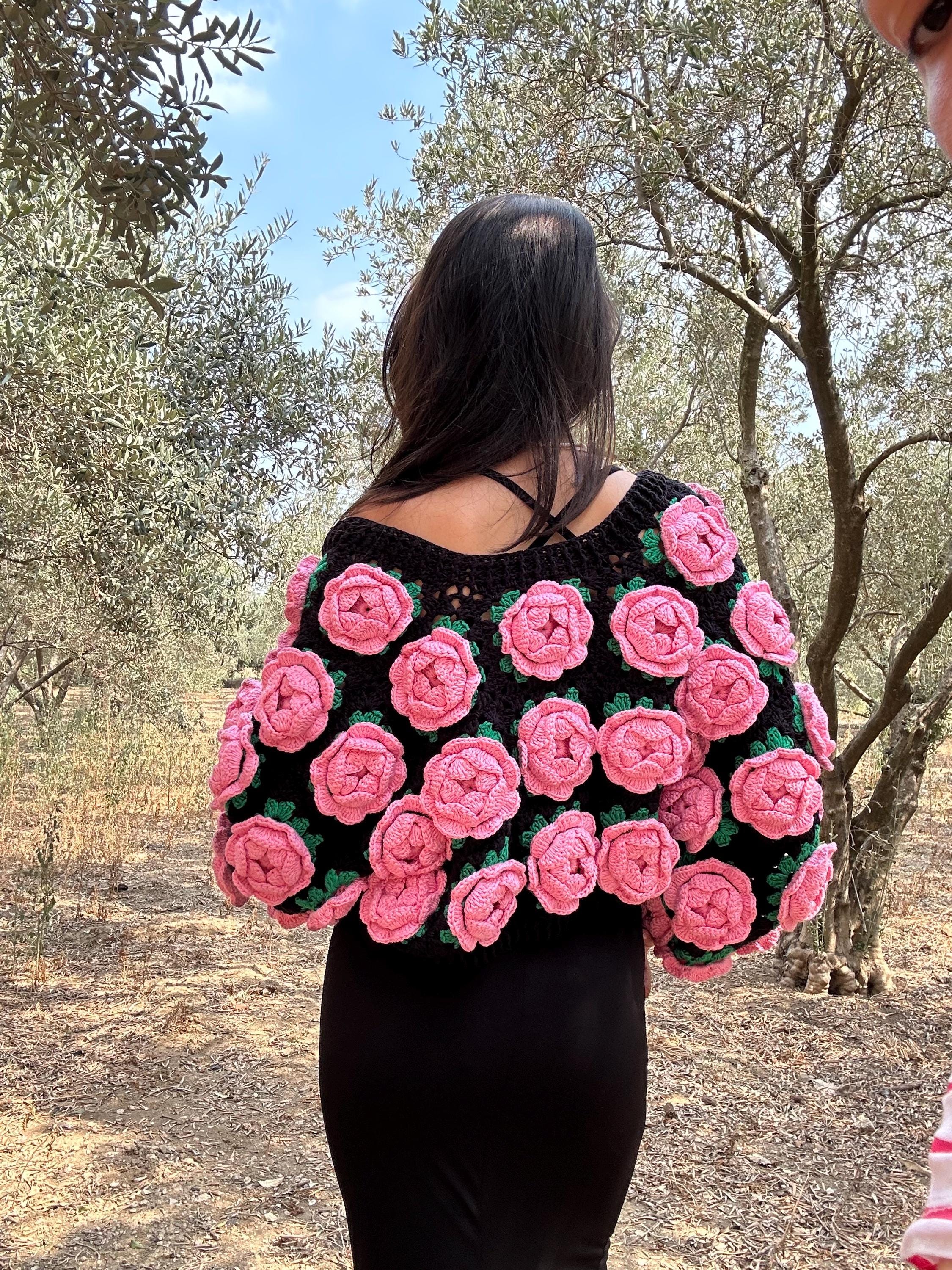 Tubilayka Floral Pattern Cardigan | Handmade Floral Pattern
