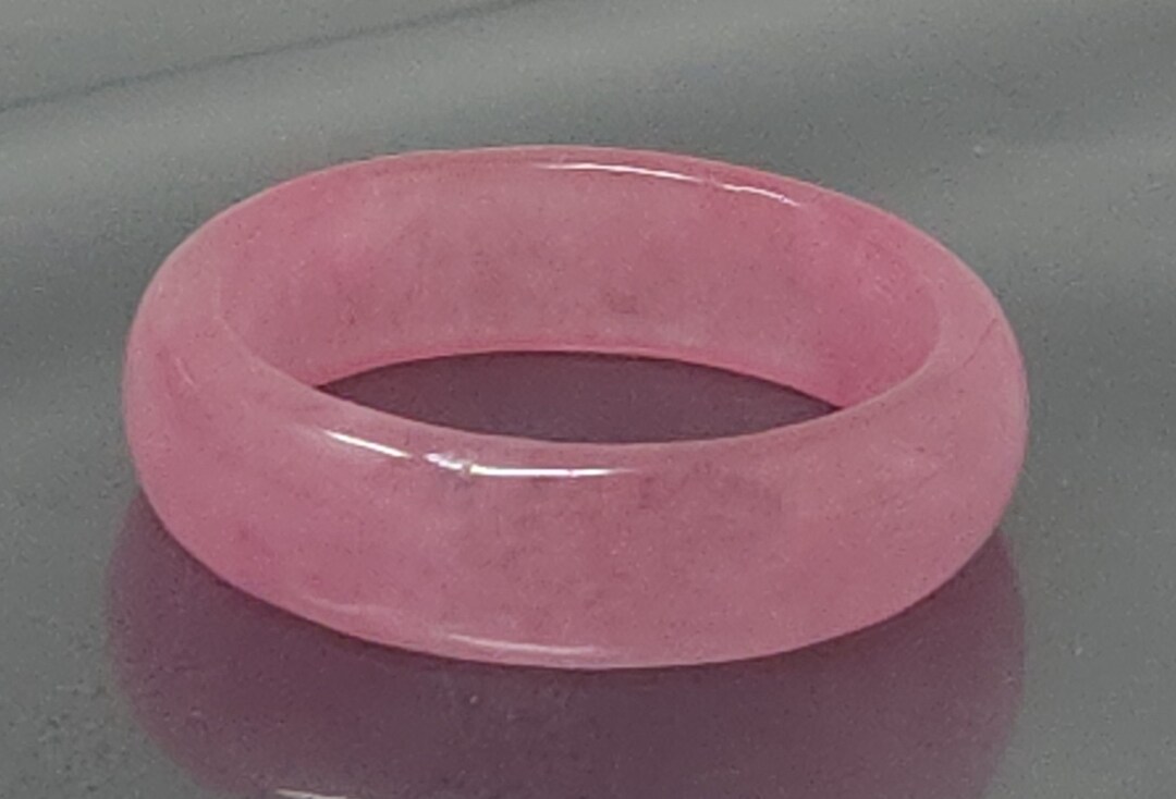 Vintage Pink Jade Carved Band Men Ring Size 8 - Etsy