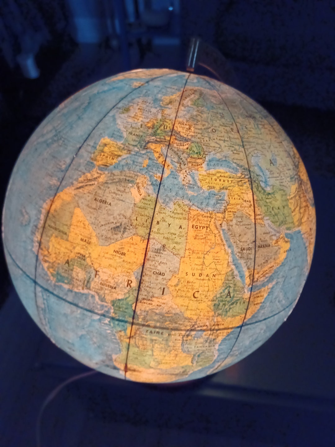 Vintage Original 1970s Light up Globe Illuminated World Etsy