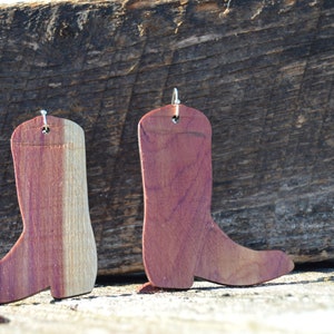 Wooden Cowboy boot earrings