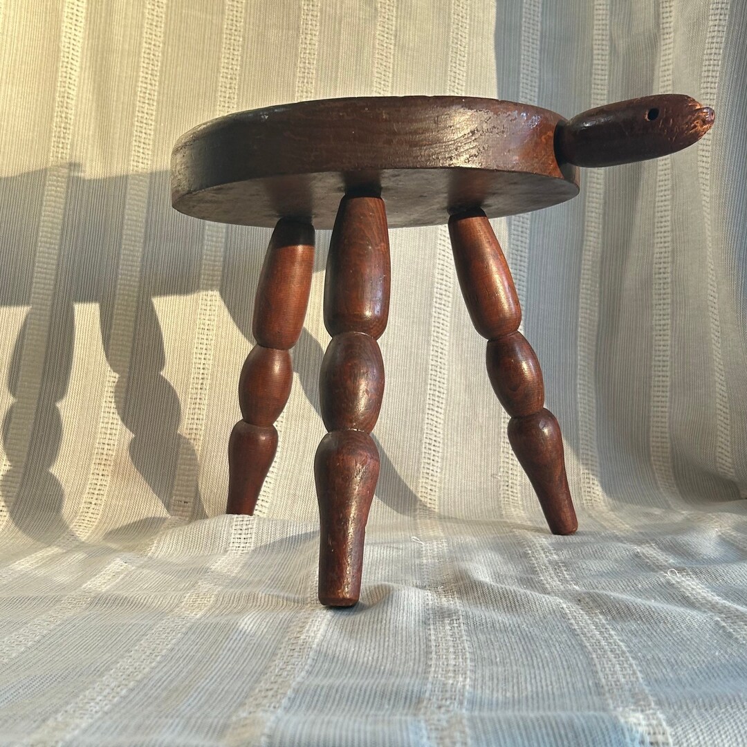 Wooden Milking Stool, Rustic Plant Stand - Etsy