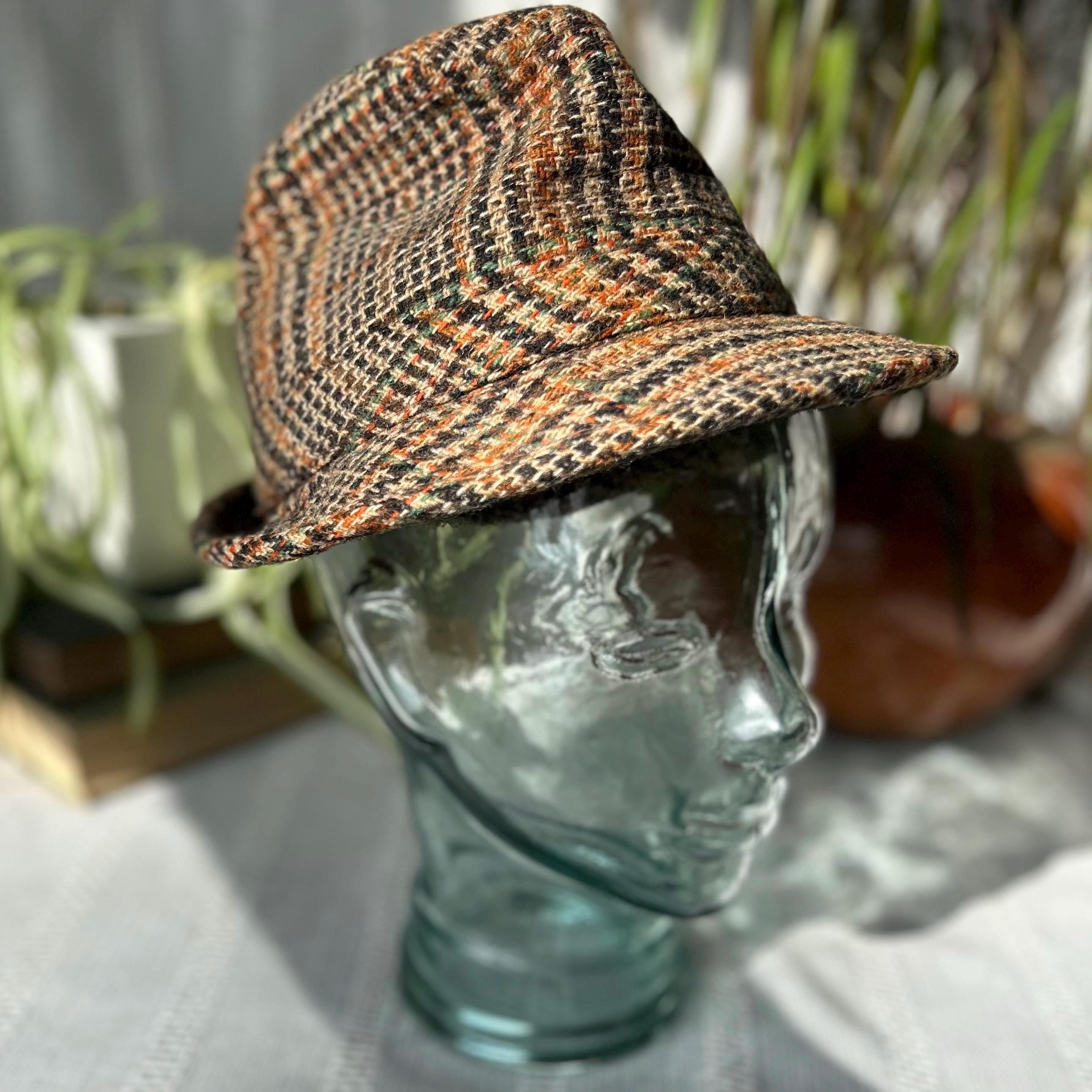 VINTAGE WOOL BLEND BURGUNDY GREEN & BLACK PLAID BUCKET HAT CLASSIC CASUAL Wool Bucket Hat Plaid - Etsy main image 4