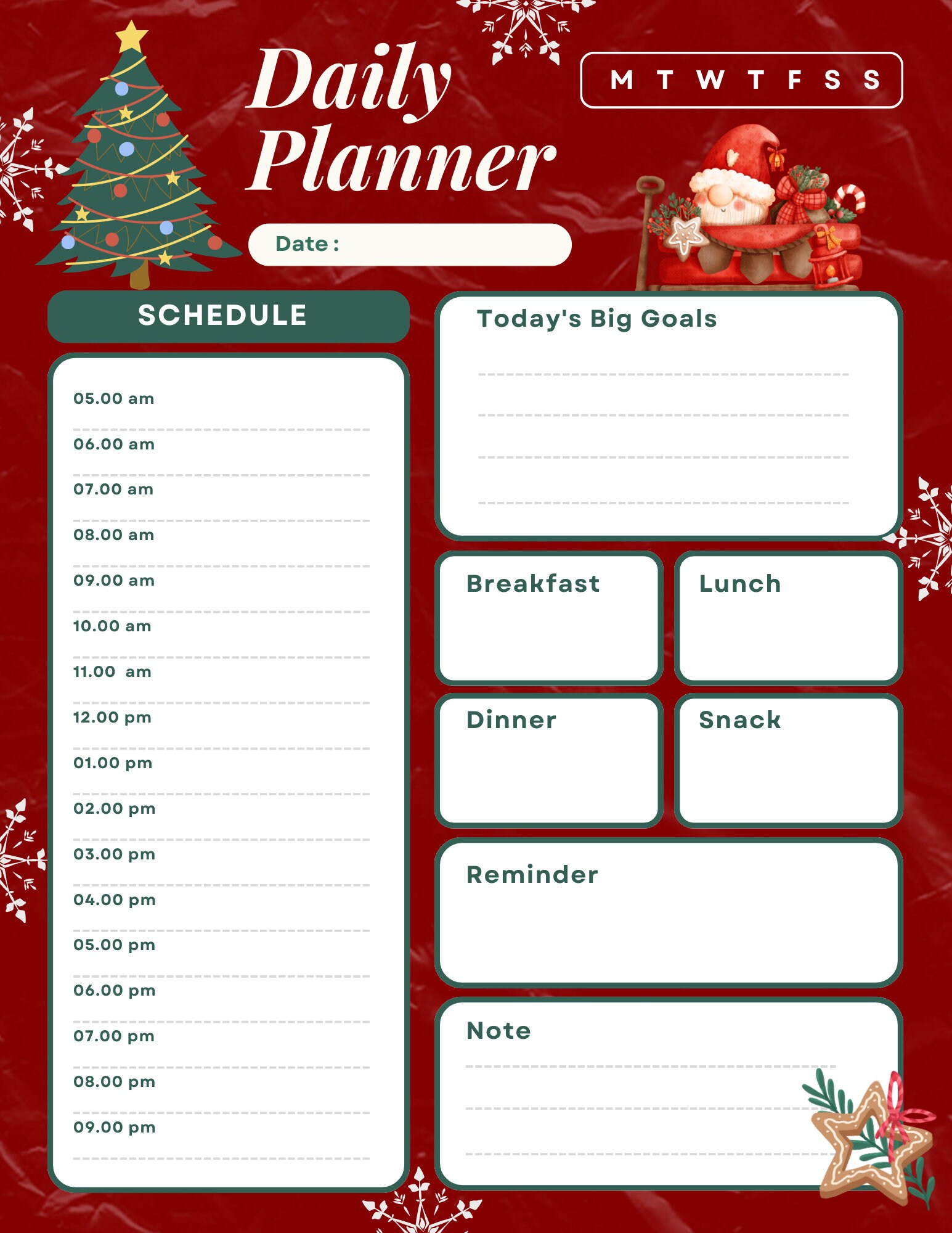 Christmas Planner, Printable Christmas Planner, Printable Holidays Planner, Holiday Planning