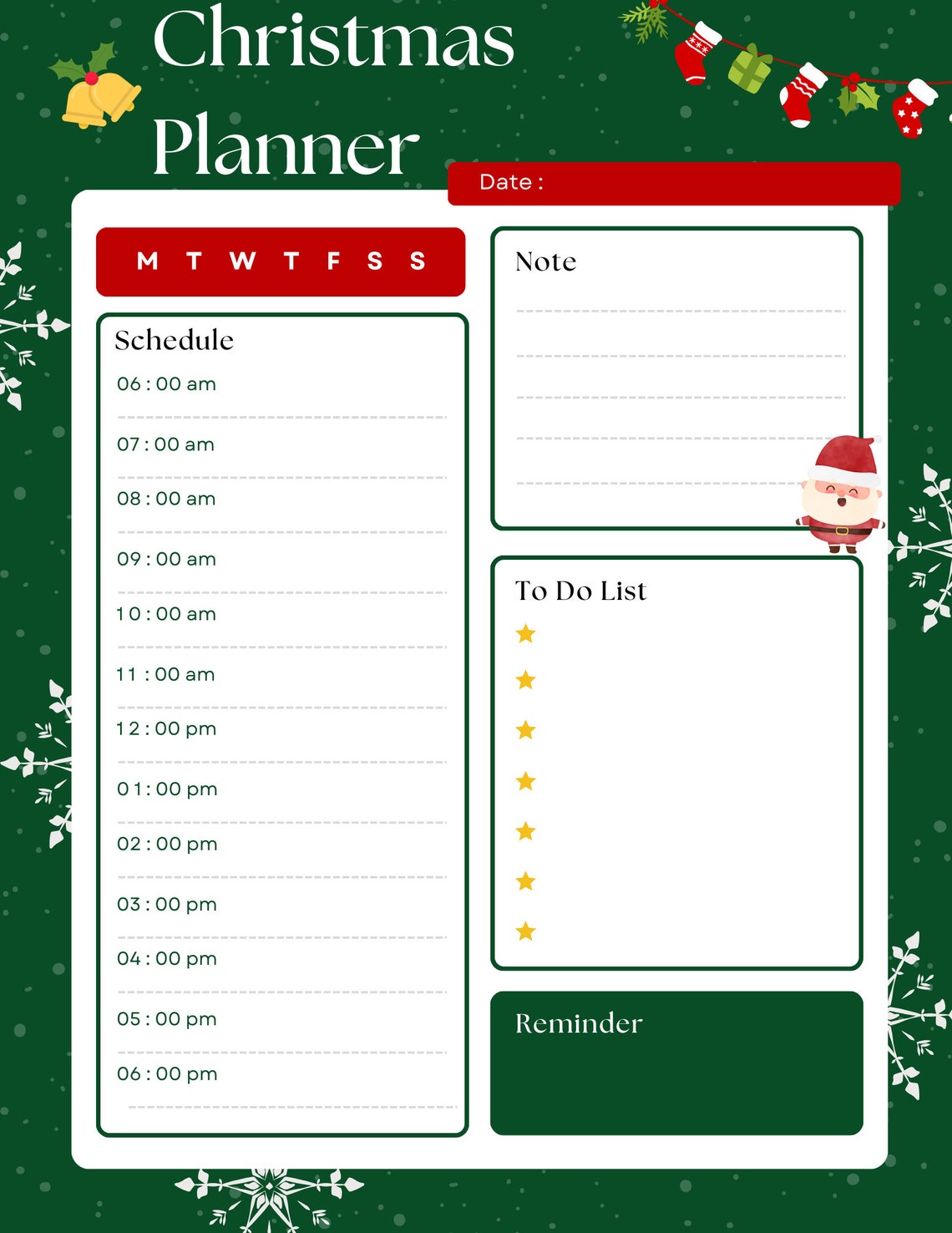 Christmas Planner, Printable Christmas Planner, Printable Holidays Planner, Holiday Planning