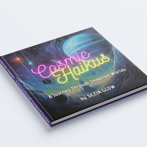 Książka dla dzieci (również dla dorosłych), e-book do pobrania - Cosmic Haikus: Illustrated Imagined Worlds, Sci-Fi Poetry & Vintage Inspired Space Art