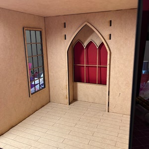 1:12 Scale DIY Dollhouse Room Box Kit – Laser Cut MDF – Perfect for a Church, Mini Witch’s Den or a Study