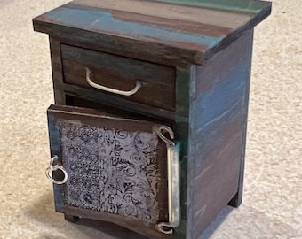 1:12 Dollhouse miniature Cabinet KIT Lasercut, One inch scale 1 Drawer 1 Door Accent Cabinet DIY