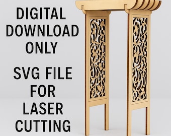 Dollhouse Trellis SVG | 1:12 Scale Arbor Laser Cut File (Digital Download)