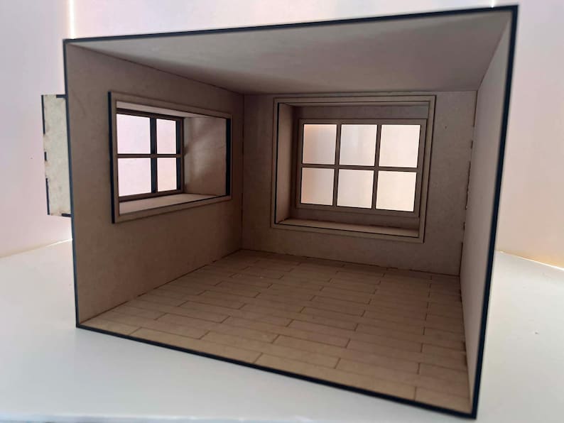 1:12 Dollhouse Roombox with Window Seat KIT image 1