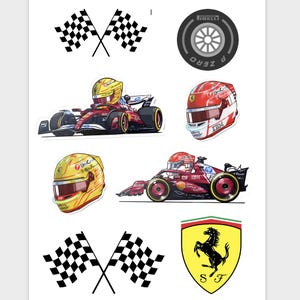 Ferrari F1 Cake Toppers: Edible Wafer or Fondant Sheet (PRE CUT) bild 3