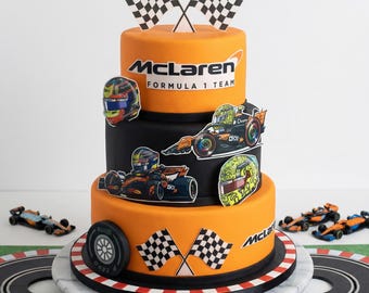 Mclaren F1 Edible Cake Toppers: Wafer Card/Fondant A4 Sheet (Pre-Cut)