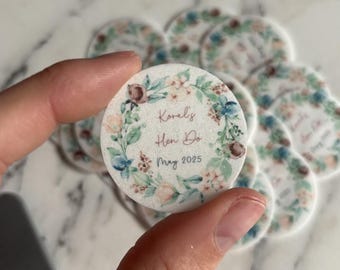 PRE-CUT Edible Personalised FONDANT Paper Cupcake Topper Wedding Hen Do Birthday Party Anniversary Baking