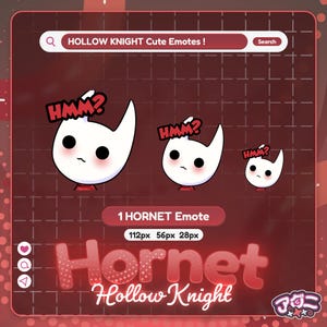 Gesto animado de Hornet: Hmm, insignia de Twitch/Discord de Hollow Knight (descarga digital)