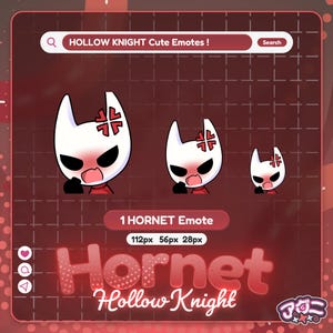 Gesto animado de Hornet: Insignia de Twitch/Discord de Hollow Knight (descarga digital)