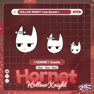 Gesto animado de Hornet: Insignia de Twitch/Discord de Hollow Knight (descarga digital)